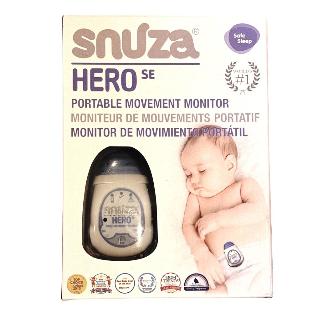 Snuza Hero SE Baby Movement Monitor White Blue Portable Baby Safety New Battery